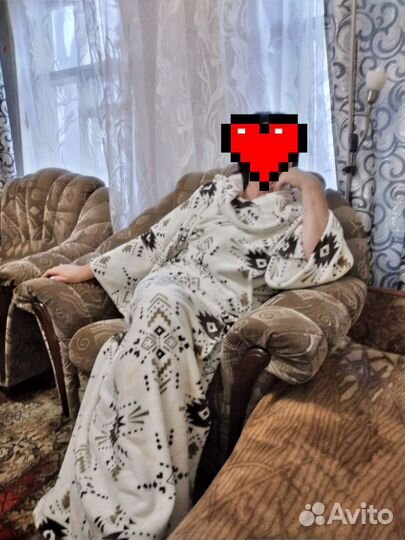 Плед с рукавами, длинный