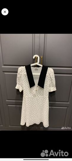 Шифоновое платье в горох 42