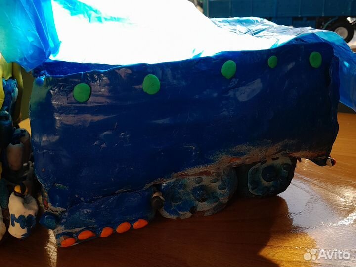 Камаз 65117 зерновоз из пластилина с прицепом