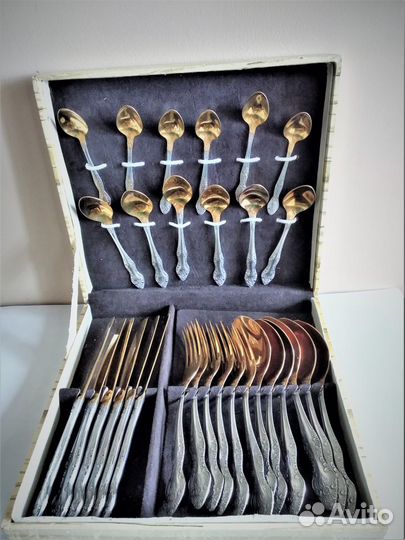 Набор столовых приборов 30 шт нержавейка покрытие