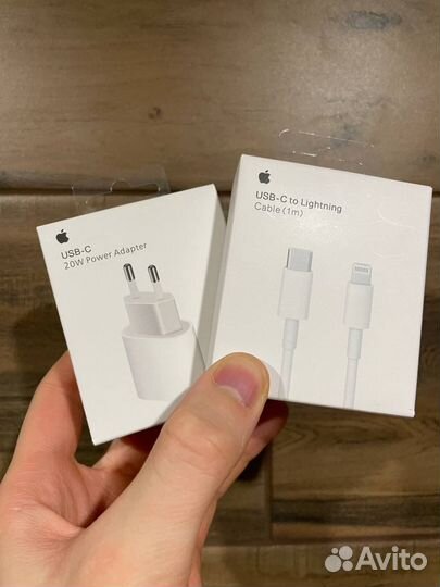 Зарядка блок apple 20w и провод tupe-c