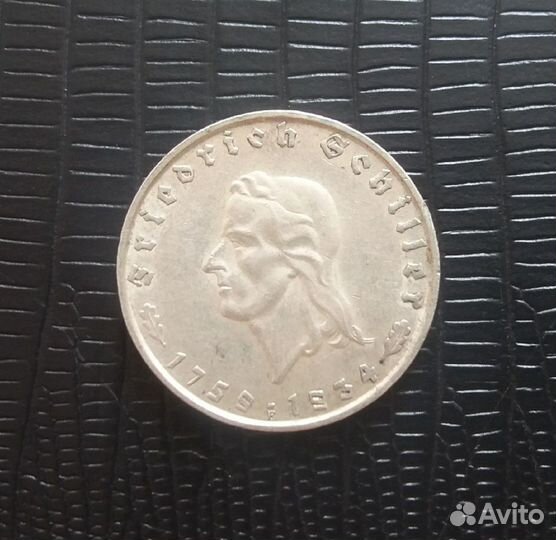 2 марки фридрих шиллер 1934 г. серебро