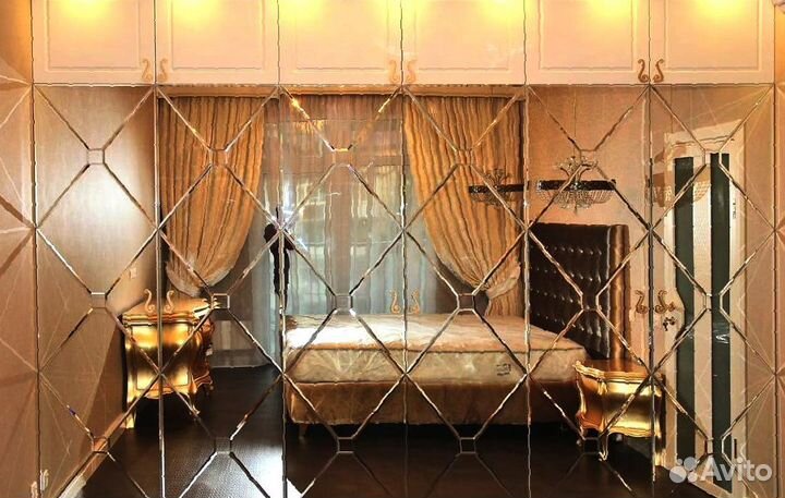 Зеркальное панно ромбы