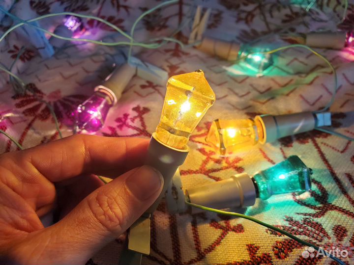 Елочная гирлянда фонарики, 2 шт - СССР