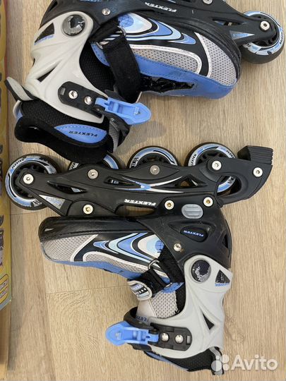 Детские раздвижные ролики+коньки размер 33-36