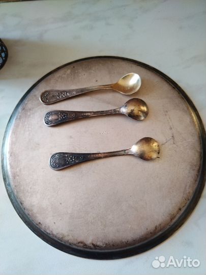 Набор для специй/ икорницы Мельхиор 3 богатыря