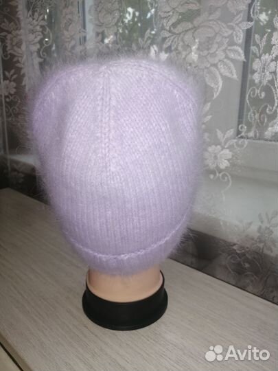 Шапка женская вязаная из пуха норки