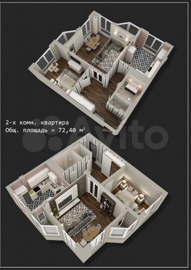 2-к. квартира, 78,4 м², 9/20 эт.