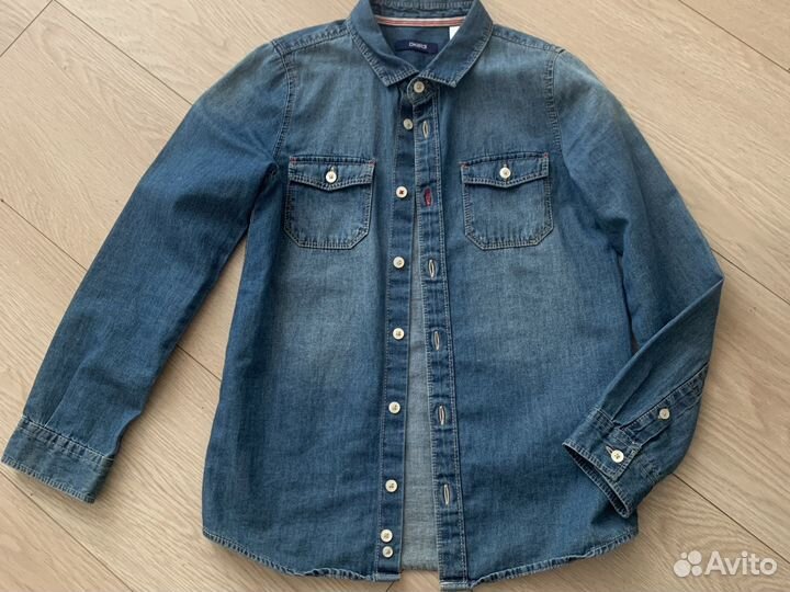 Джинсовая рубашка 128 Люкс