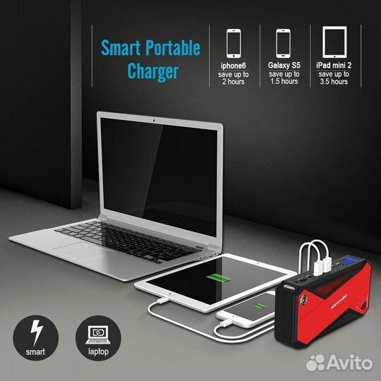 Пусковое устройство + зарядное для ноутбука 2 в 1