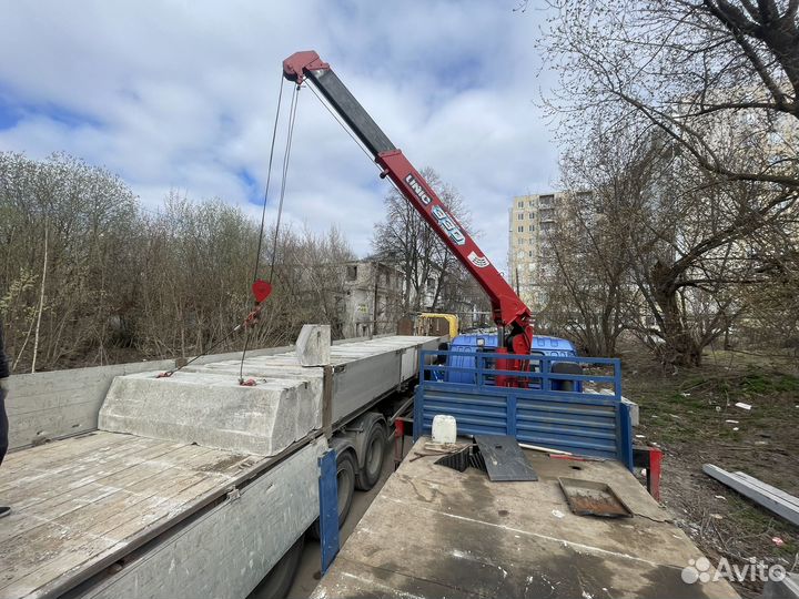 Аренда и услуги манипулятора, стрела 3 т, 8 м, борт 7 т, 5 м