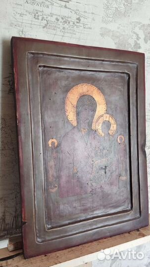 Икона старинная Богородица Хлебная 52*37 живопись