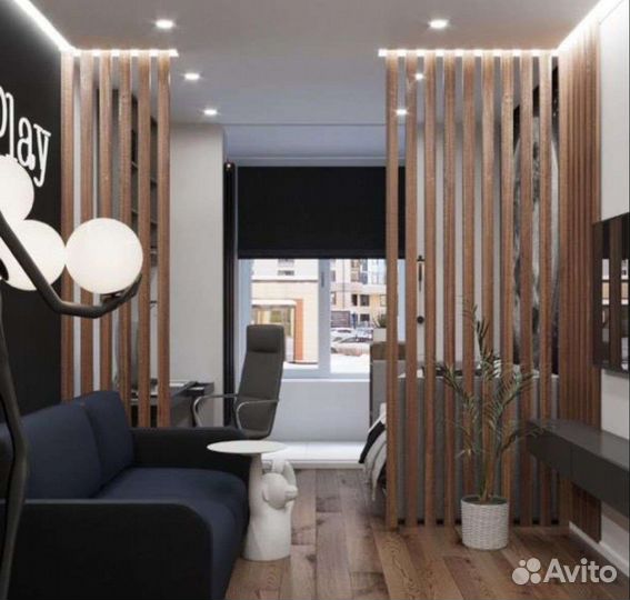 Перегородки из реек для разделения зон