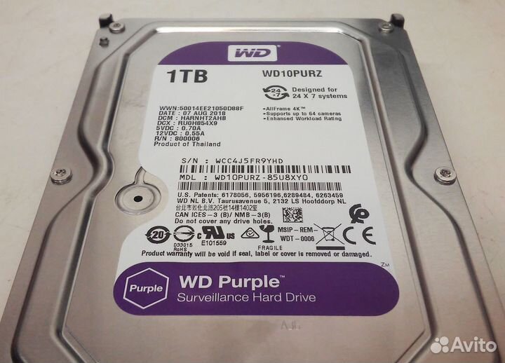 HDD 1Tb WD Purple. Тест внутри