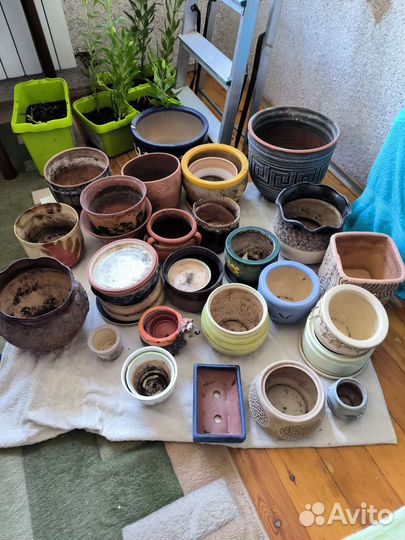 Керамические горшки для цветов бу