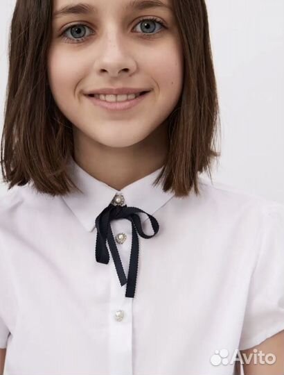 Блузка рубашка в школу девочке новая (134)