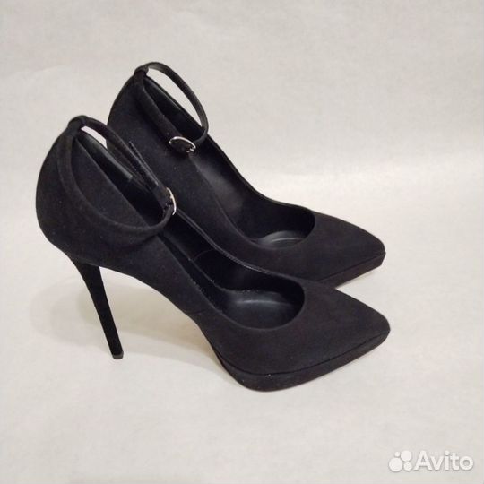 Туфли женские 38,5 размер черные замшевые