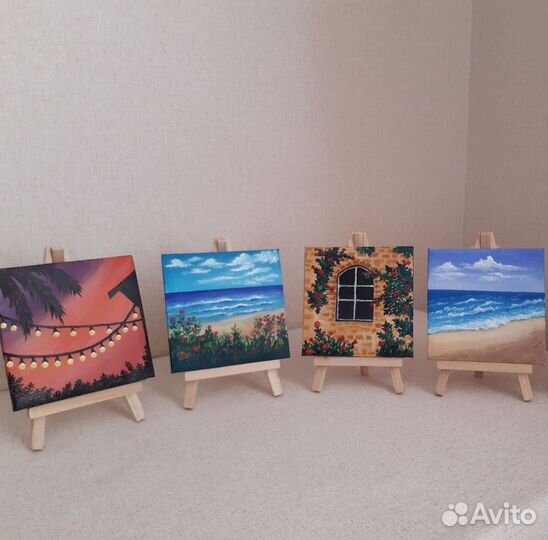 Картина маслом на холсте в подарок в миниатюре