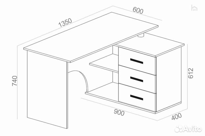 Стол компьютерный кст-09П
