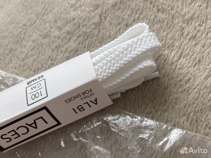 Шнурки для обуви белые плоские 100 см Albi