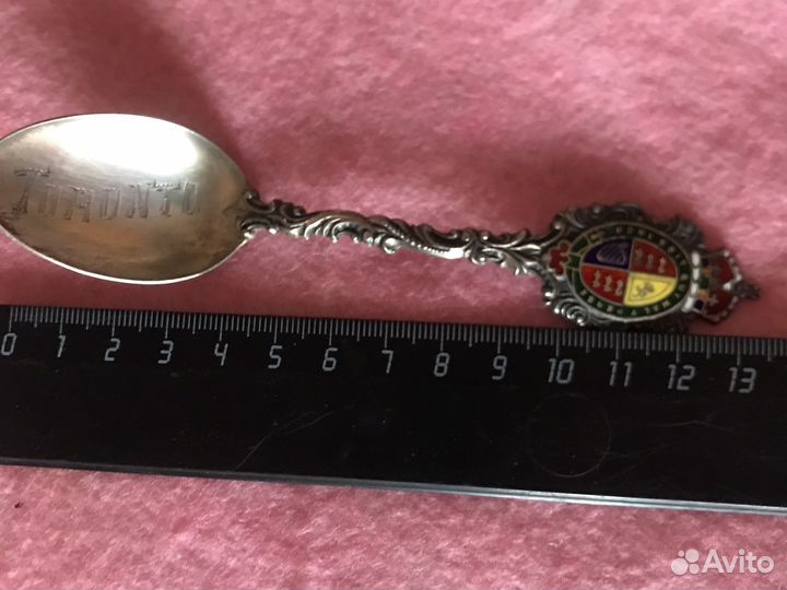 Чайная старинная серебрян ложка GB