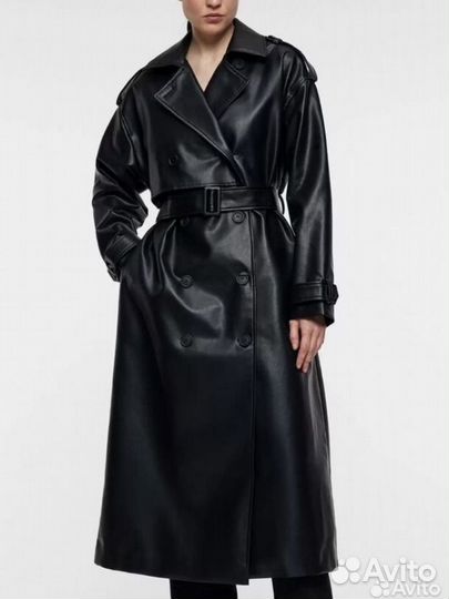 Тренч из искусственной кожи