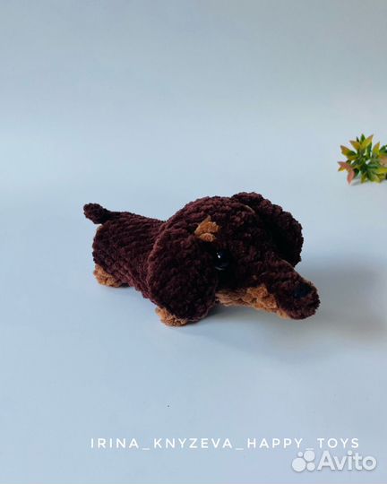 Вязаные игрушки. Мопс, корги, такса