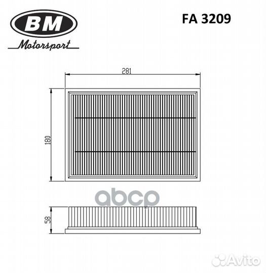 Фильтр воздушный BM FA 3209 FA 3209 BM-Motorsport