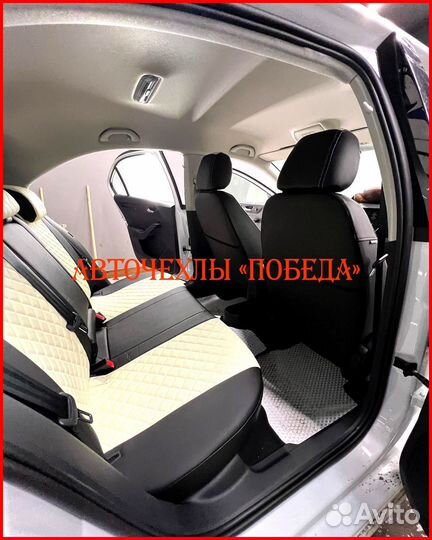 Чехлы Volkswagen Polo 5 Sd из экокожи чёрно-бежевы
