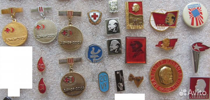 Значки СССР. Ленин, донор, наука, авиация и др