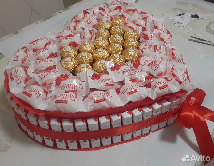 Сердце из конфет премиум класса