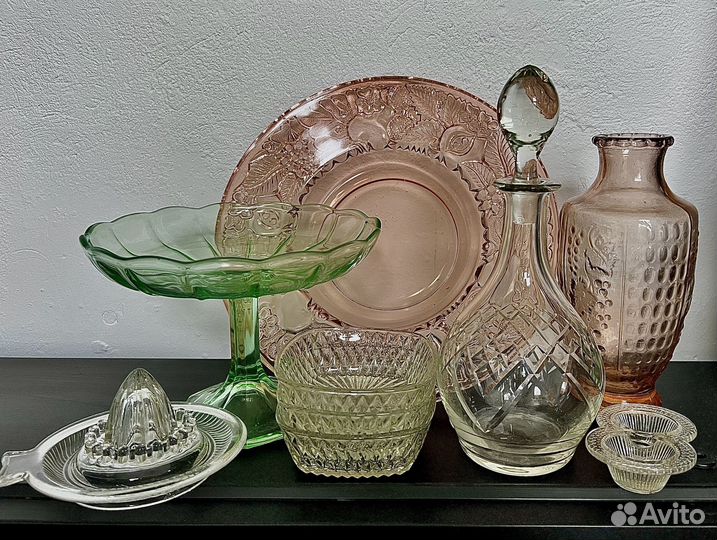 Посуда цветное стекло винтаж СССР