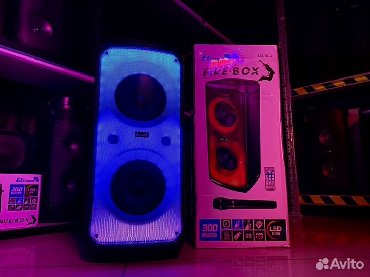 Колонка Eltronic 300вт с RGB подсветкой