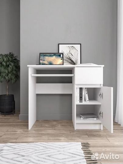 Стол (0,9м) Правый (Левый) Белый (Графит) Мори мс