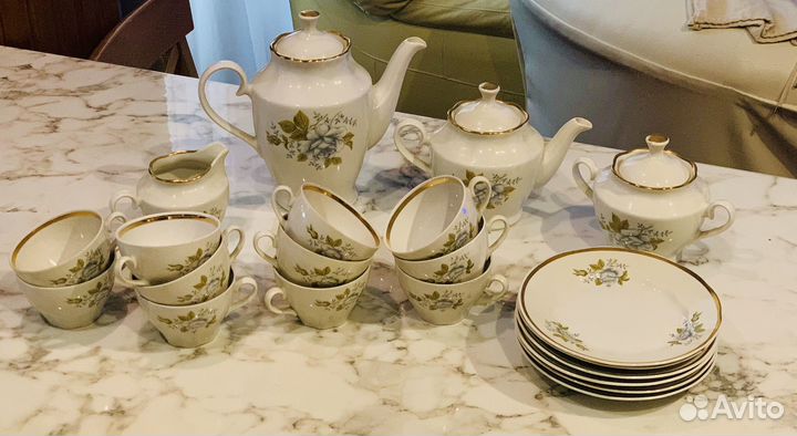 Кофейно-чайный сервиз 1 сорт Рижский фарфор