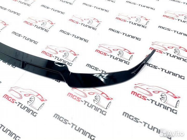 Губа переднего бампера W205 рест черный глянец
