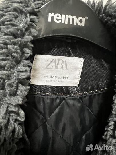 Джинсовая куртка утепленная Zara для девочки 140