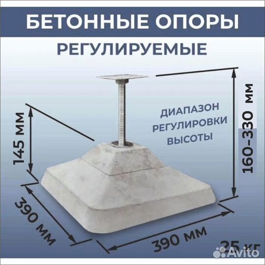 Фундамент на регулируемых опорах Фундаментный блок