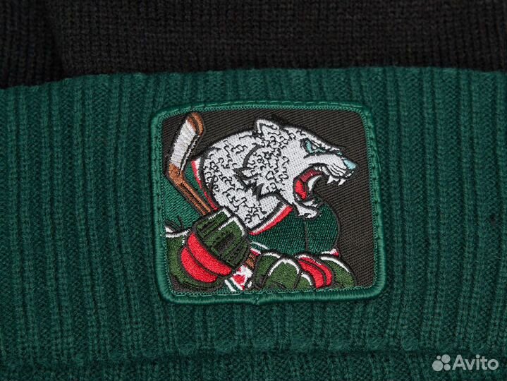 Шапка Ак Барс A&C 11985 черно-зеленая, 52-54