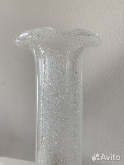 Ваза хрустальная чехословакия гутное стекло