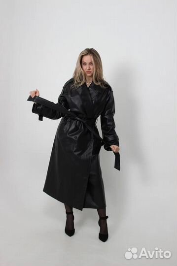 Кожаный тренч