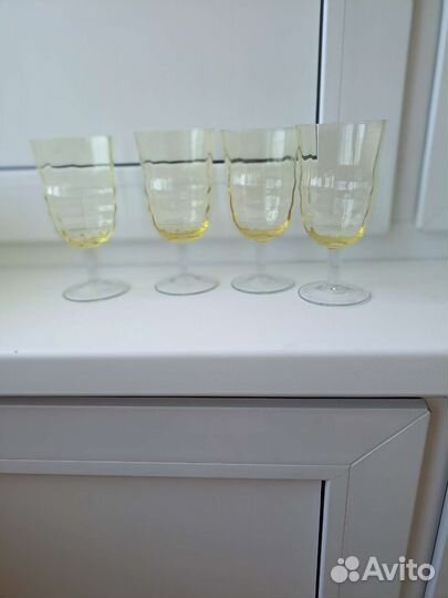 Фужеры жёлтое стекло СССР