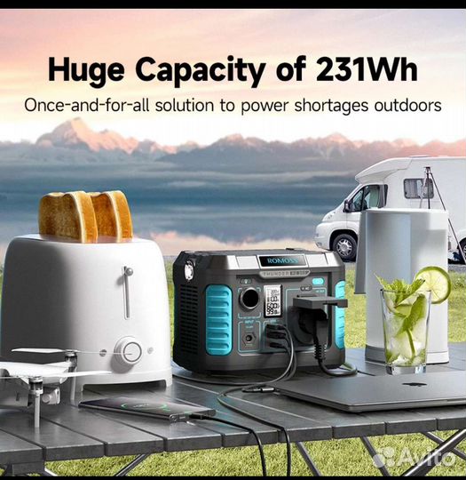 Портативная электростанция romoss RS300, 62400 мАч