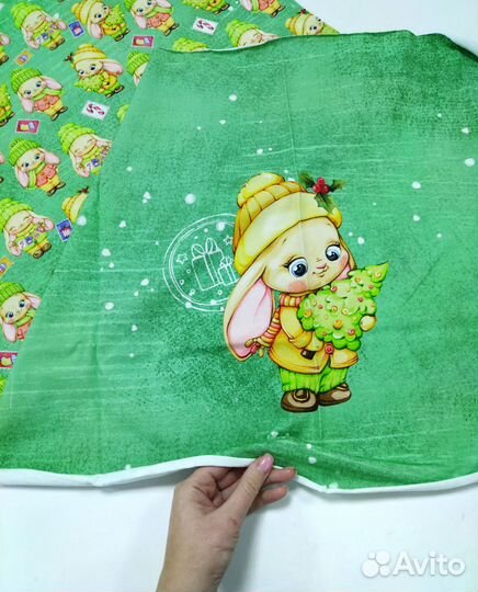 Ткань Кулирка и футер новогодняя