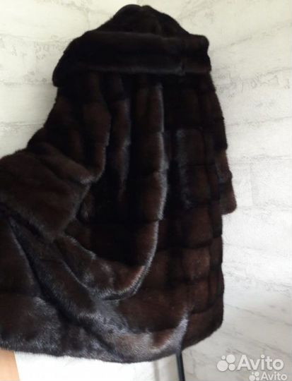 Шуба норковая с капюшоном 48 50