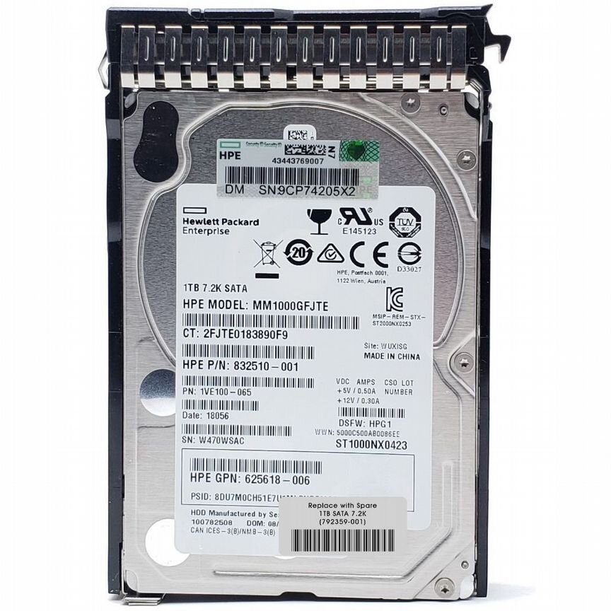 [792359-001] Жесткий Диск Hp 1tb 7200 Sata3 2,5" 792359-001