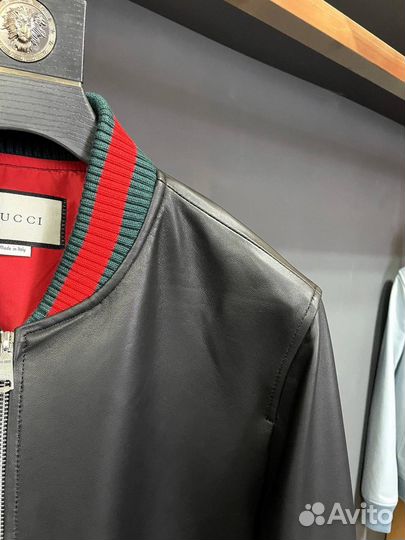 Кожаный бомбер Gucci