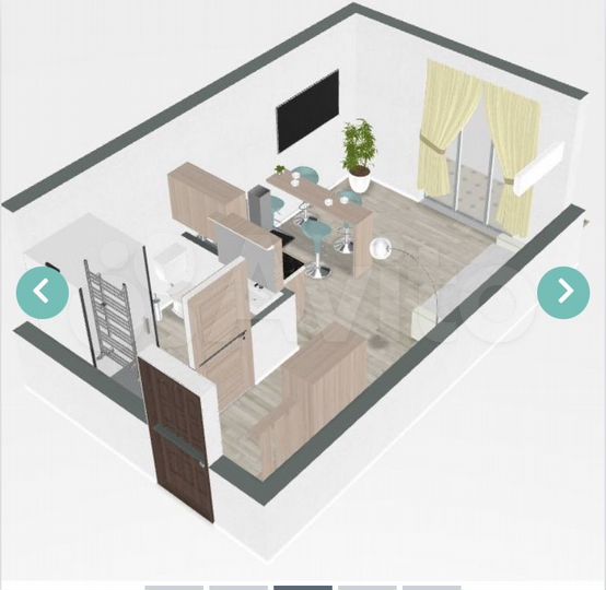 Апартаменты-студия, 19,3 м², 4/8 эт.