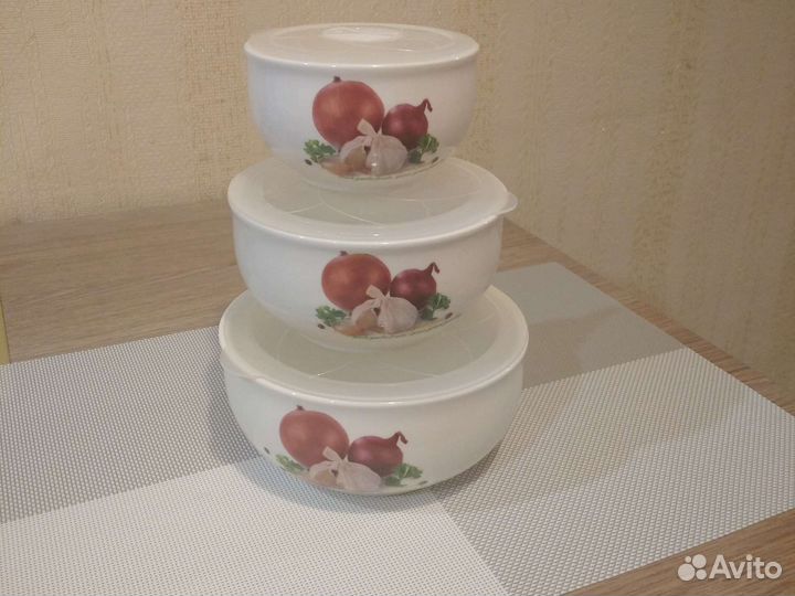 Блюда для заливного, фарфоровое, набор из 3шт