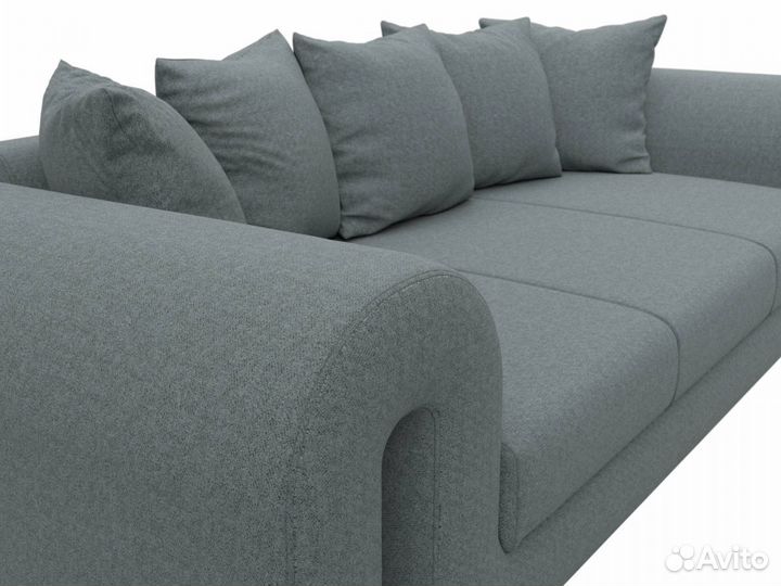 Диван прямой Волна, рогожка, амур серый. Москва